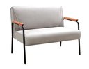 Ver imagem 1 de Namoradeira Decorativa Jade Braços Fixo - Suede Bege
