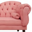Ver imagem 2 de Divã Recamier Namoradeira Larissa 160cm com Capitonê - Esquerda Suede: Rosa