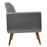 Kit 2 Poltronas Decorativas Cristal Suede Cinza - Kasa Sofá - 4