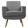 Kit 2 Poltronas Decorativas Cristal Suede Cinza - Kasa Sofá - 3