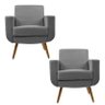 Kit 2 Poltronas Decorativas Cristal Suede Cinza - Kasa Sofá - 1