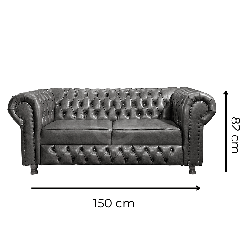 Namoradeira Chesterfield Vittorio 3 Lugares Via Encanto Courano Marrom - 3