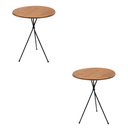 Ver imagem 1 de Mesas Laterais Sofá Apoio Canto Redondas 38cm Metal Madeira Sala