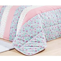 Kit Colcha Solteiro 04 Peças Percal 200 Fios Bailarina Rosa - Bernadete Casa - 2