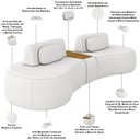 Ver imagem 4 de Sofá 4 Lugares Orgânico para Sala Living com Puff 302cm Vasti M03 Bouclê Cru - Lyam Decor