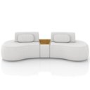 Ver imagem 3 de Sofá 4 Lugares Orgânico para Sala Living com Puff 302cm Vasti M03 Bouclê Cru - Lyam Decor