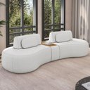 Ver imagem 2 de Sofá 4 Lugares Orgânico para Sala Living com Puff 302cm Vasti M03 Bouclê Cru - Lyam Decor