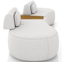 Ver imagem 6 de Sofá 4 Lugares Orgânico para Sala Living com Puff 302cm Vasti M03 Bouclê Cru - Lyam Decor