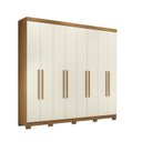 Ver imagem 2 de Guarda Roupa Casal 8 Portas 4 Gavetas Master New c/ Pés Cinamomo/Areia