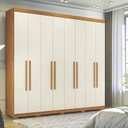 Ver imagem 1 de Guarda Roupa Casal 8 Portas 4 Gavetas Master New c/ Pés Cinamomo/Areia