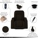 Ver imagem 3 de Poltrona do Papai Reclinável Sala de Cinema Crihs LIFT com Massagem e Aquecimento PU Marrom G23 - Gran Belo