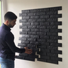 Kit Revestimento Placa 3D Modelo Tijolinho Preto caixa 12 Unid - 3 M² - 1