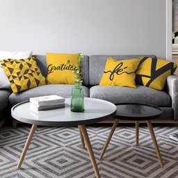 Kit Capas Almofadas Decorativas Gratidão Fé 45x45 - ID Decor 12 Amarelo Gema - 6