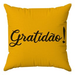 Kit Capas Almofadas Decorativas Gratidão Fé 45x45 - ID Decor 12 Amarelo Gema - 2