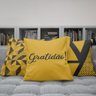 Kit Capas Almofadas Decorativas Gratidão Fé 45x45 - ID Decor 12 Amarelo Gema - 7