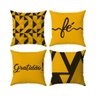 Kit Capas Almofadas Decorativas Gratidão Fé 45x45 - ID Decor 12 Amarelo Gema - 1