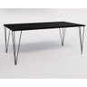Conjunto de Mesa Eames Clips de Ferro Preto Tampo Preto 135x75 6 Cadeiras Ferro Preta Assento Preto - 3