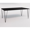 Ver imagem 3 de Conjunto de Mesa Eames Clips de Ferro Preto Tampo Preto 135x75 6 Cadeiras Ferro Preta Assento Preto