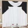Cortina Amilca para Varão Duplo 3,00M x 2,60M 01 Peça - Preto/Branco - 1