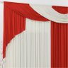 Cortina Elegance para Varão Duplo 3,00M x 2,80M 01 Peça - Vermelho/Palha - 2
