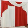 Cortina Elegance para Varão Duplo 3,00M x 2,80M 01 Peça - Vermelho/Palha - 1
