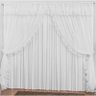 Cortina para Varão Duplo 2,00M x 1,70M 03 Peças Romance Branco - Bordados Ricardo - 1
