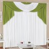 Cortina Amilca para Varão Duplo 3,00M x 2,60M 01 Peça - Verde/Branco - 1
