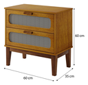 Ver imagem 4 de Mesa de Cabeceira Santorini 60cm Apoio Auxiliar Quarto Madeira com Tela Indiana:naturale