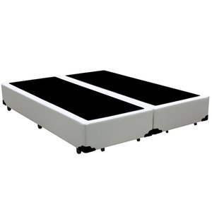 Base Box Blindado Casal Bipartido Extremo Reforçado HomeQueen Sintético Branco 40x138x188