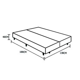Base Box Blindado Casal Bipartido Extremo Reforçado HomeQueen Sintético Branco 40x138x188 - 3