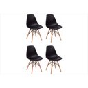 Ver imagem 1 de Kit 4 Cadeiras Eiffel Charles Eames em Abs Preta com Base de Madeira Dsw