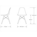 Ver imagem 4 de Kit 4 Cadeiras Eiffel Charles Eames em Abs Preta com Base de Madeira Dsw
