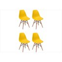 Ver imagem 1 de Kit 4 Cadeiras Eiffel Charles Eames em Abs Amarela com Base de Madeira Dsw