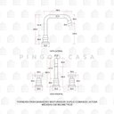Ver imagem 6 de Torneira Para Banheiro Misturador Duplo Comando Jatobá Pingoo.casa - Preto e Dourado