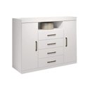 Ver imagem 1 de Cômoda Solteiro Master c/ 2 Portas 1 Nicho e 4 Gavetas Branco - Santos Andirá
