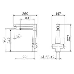 Torneira de Cozinha Misturador Com Purificador Vitalis Docol - 5