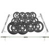 Kit Anilhas Ferro Fundido 50Kg + 2 Barras de 40cm + Barra de 150cm - 1