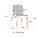 Ver imagem 3 de Kit com 2 Cadeiras Sardenha em Polipropileno - Fendi
