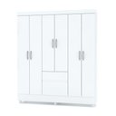 Ver imagem 1 de Guarda Roupa Solteiro 6 Portas 153 Cm Rio Plus Branco/camarim - Pallazio