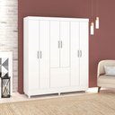 Ver imagem 2 de Guarda Roupa Solteiro 6 Portas 153 Cm Rio Plus Branco/camarim - Pallazio