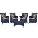 Ver imagem 1 de 4 Poltronas e 1 Mesa Igapó Alumínio Fendi Corda Náutica E6 Azul