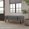 Banco Estofado Viena 1,20m Suede Cinza - Inova Decorações - 3