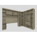 Ver imagem 2 de Guarda Roupa Dormitório Modulado Master Casal Queen 1,58 m Canto - Avelã e Ártico Rústico - Luciane 