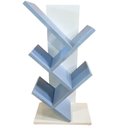 Ver imagem 1 de Livreiro Branco 60cm Partição Azul-claro Mdf Prateleira Estante Nicho Livros Revista Infantil