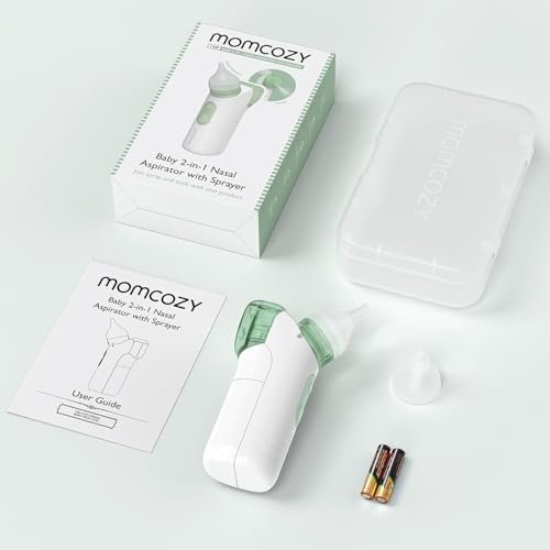 Momcozy Aspirador Nasal Elétrico 2-em-1 com Spray para Bebê Branco - 9