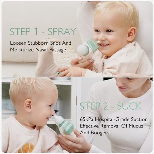 Momcozy Aspirador Nasal Elétrico 2-em-1 com Spray para Bebê Branco - 5