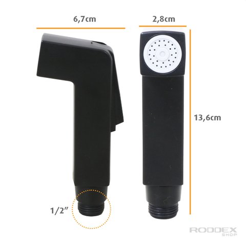 Gatilho Quadrado para Ducha Higiênica em ABS Black Fosco