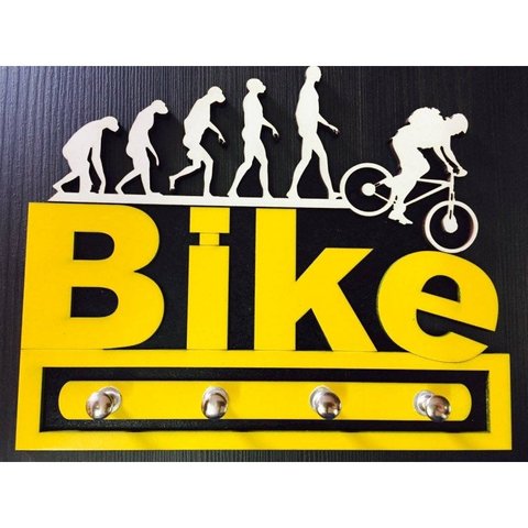 Porta Chaves Bike Evolução Em Mdf Tamanho 19,5 X 15,5 Cm