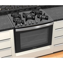 Fogão de Embutir 5 Bocas Atlas Top Gourmet Glass Acendimento Automatico Preto - 3