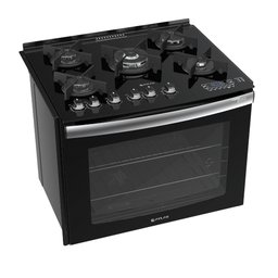 Fogão de Embutir 5 Bocas Atlas Top Gourmet Glass Acendimento Automatico Preto - 1